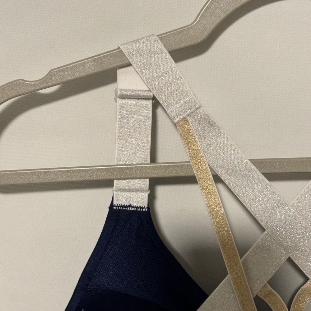 Victoria's Secret Sparkle Stars Sports Bra Navy Blue Size 36DD - Picture 3 of 6